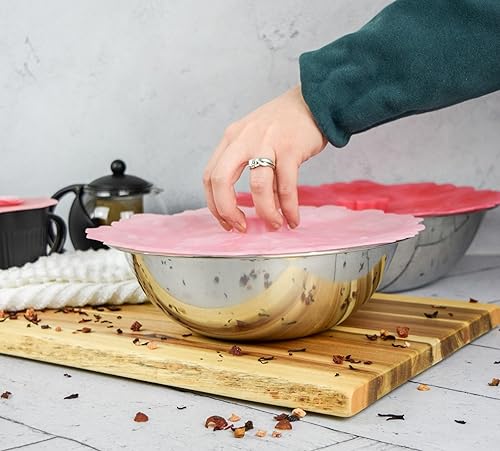 Miniatura 6 de Charles Viancin Tapas de silicona - Fundas de silicona de geranio para tazóntapa hermética (9 pulgadas, rosa claro)