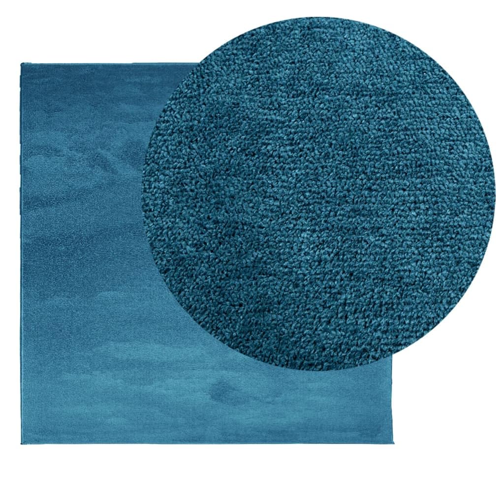 vidaXL Tapis Oviedo à Poils Courts Turquoise 120x120 cm