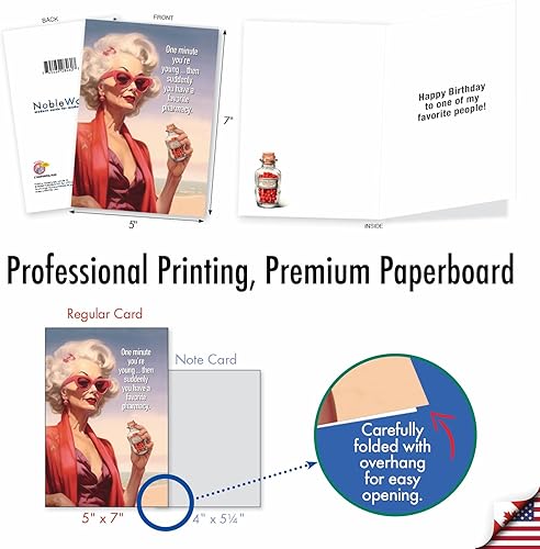 Miniatura 3 de NobleWorks Tarjeta de felicitación de cumpleaños humorística con sobre de 5 x 7 pulgadas (1 tarjeta) Bday Favorite Pharmacy C10069BDG