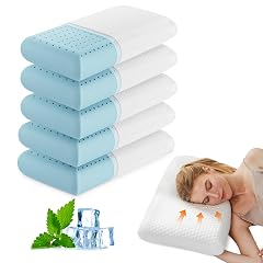 DUMOS Memory Foam Pillows for Sleeping 5 Pack Bed Pillows for Adults with Washable Cover and Breathable Mesh