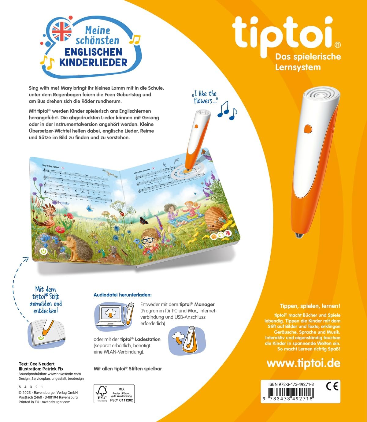 Ravensburger - Livre de musique interactif tiptoi® - Mes plus belles chansons de Noël - avec carte du monde pour enfants