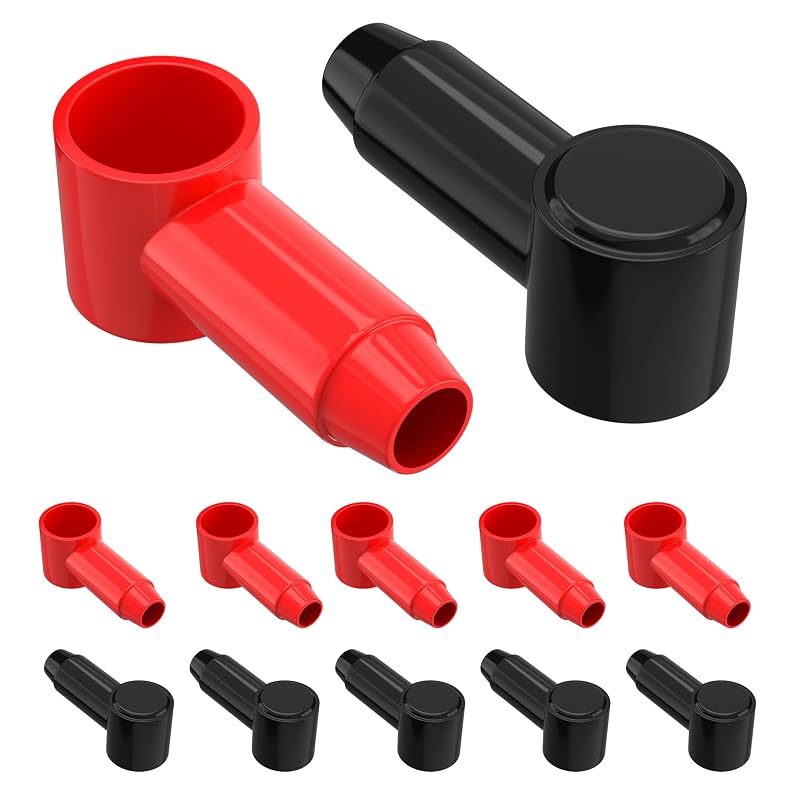 Capas protetoras de silicone para terminais de bateria RVBOATPAT 1/0 AWG a 4/0 AWG – Pacote com 12