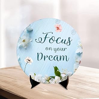 Wooden Focus On Your Dream Table Showpieces Art with Motivational Quotes for Office Desk | Home Decoration | Living Room | Modern Art Decorative Gifting Item (SP_1211)