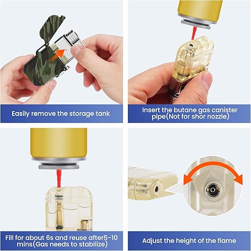 Miniatura 2 de Encendedor de butano para exteriores, encendedor de butano, mini encendedor para exteriores, encendedor a prueba de viento, encendedor de llamas,