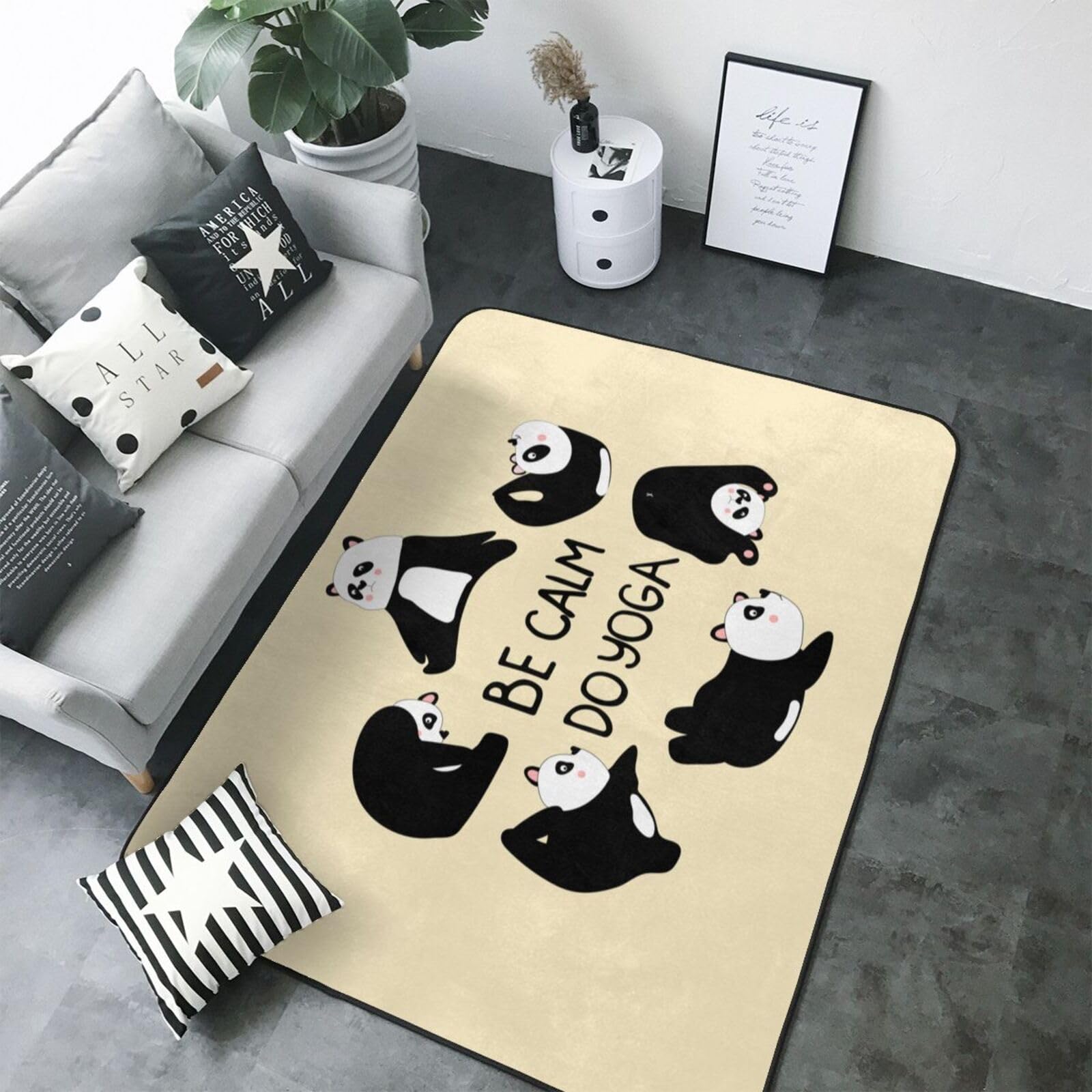 Tapis doux panda yoga pour une atmosphère zen et chaleureuse chez vous