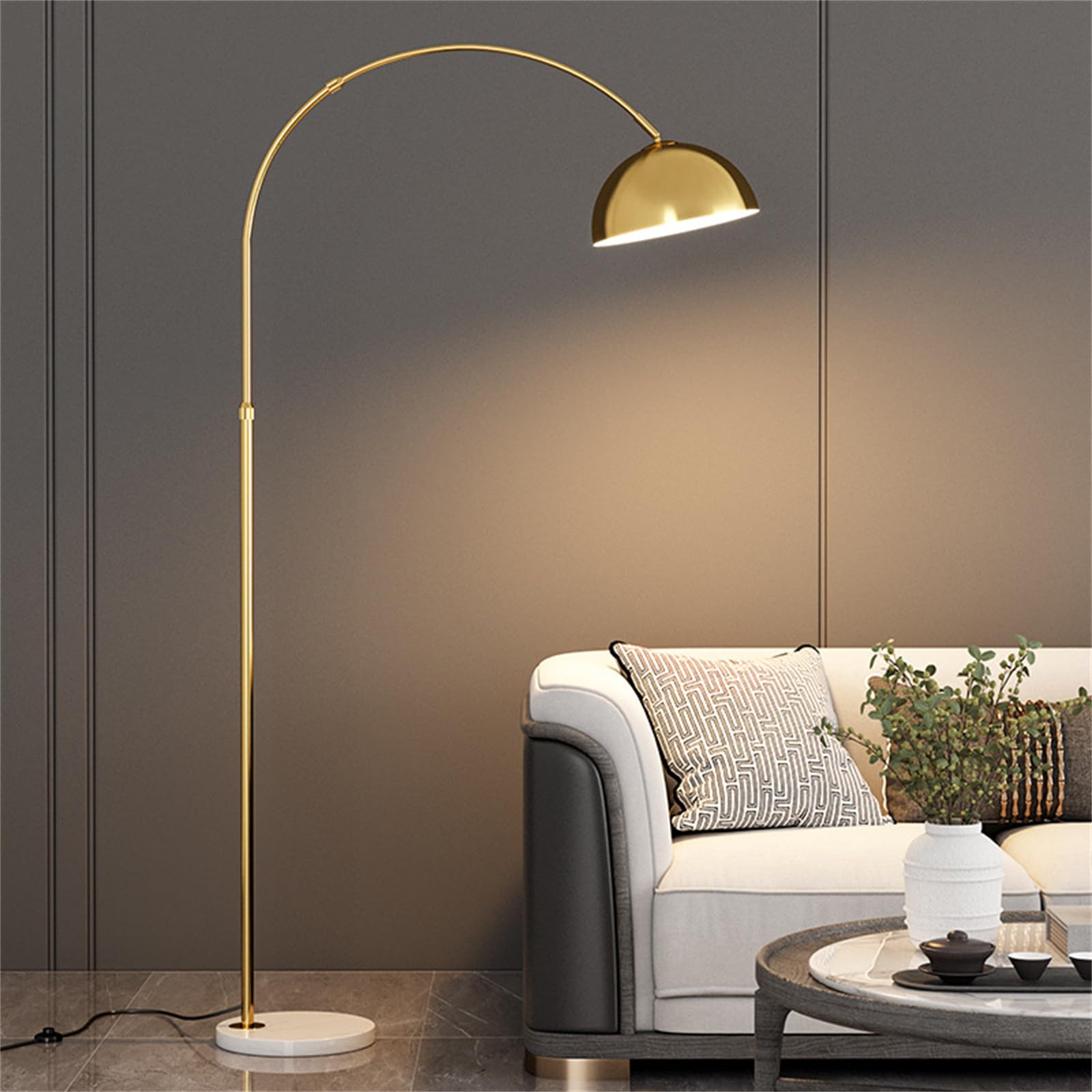 k500r122 モダンなアークフロアランプ アーチ型 高級感のある大理石
