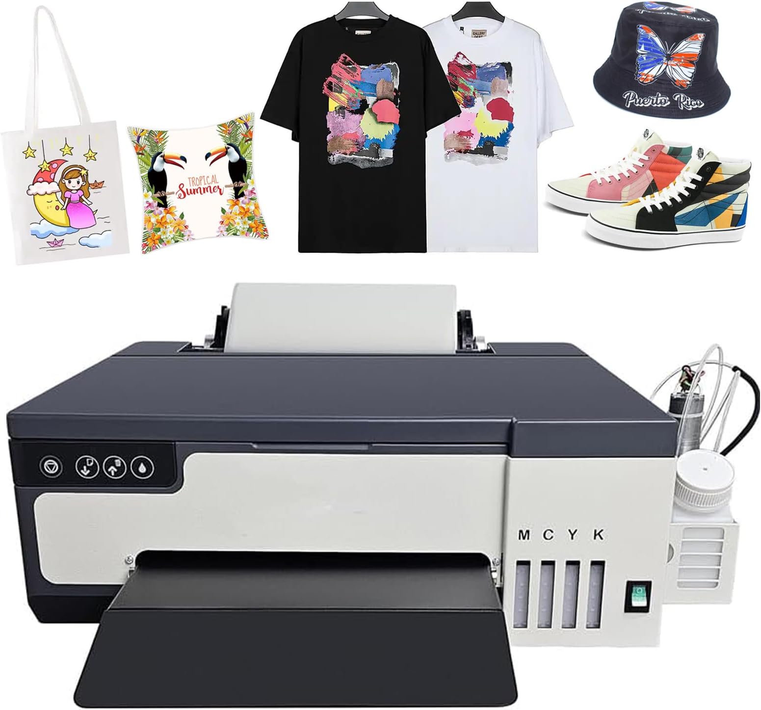 DTF Printer, A3 XP600 DTF Transfer Printing Machine, 13" Width Direct to Film Printer with White Ink Circulation System, DIY Print for Dark and Light Clothing (A3 XP600)