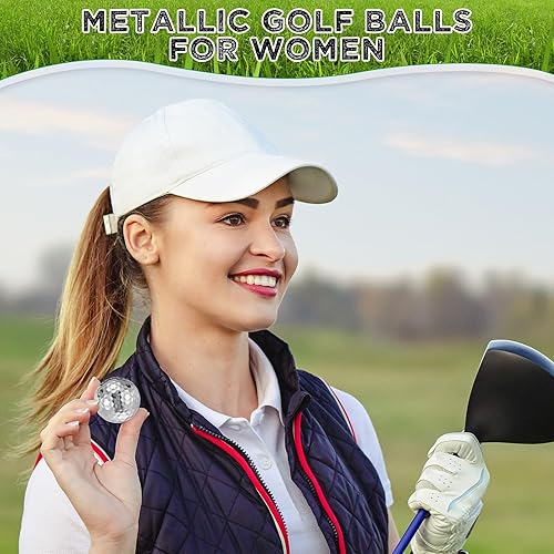 Miniatura 7 de Hiboom Una docena de pelotas de golf metálicas para mujeres, pelotas de golf para mujer para máxima distancia y tiros más rectos, regalo ideal para