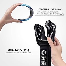 OutdoorMaster OTG Ski Goggles - Over Glasses Ski/Snowboard Goggles for Men, Women & Youth - 100% UV Protection (White Frame + VLT 40% Sapphire Lens)