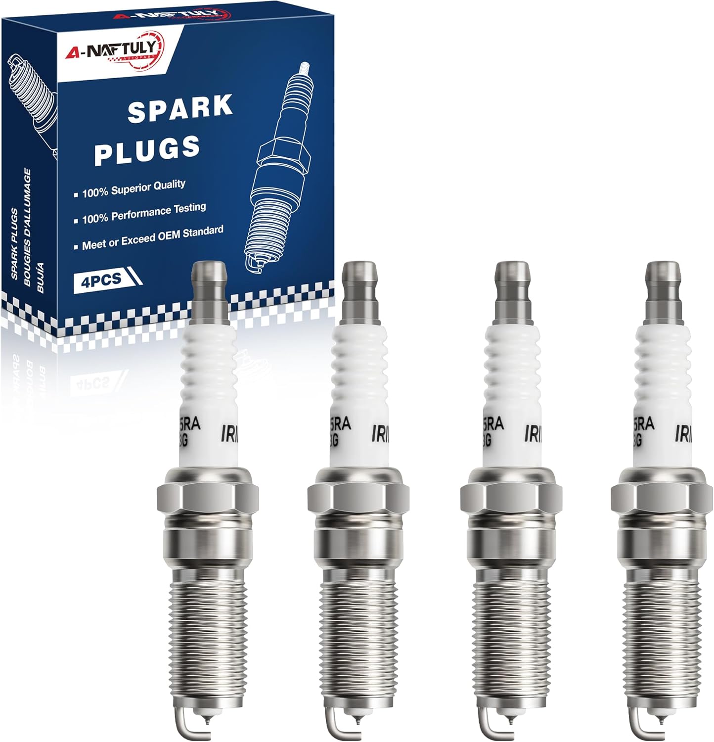 Iridium Spark Plugs 4 Pack 4344 Fits for Chevy Colorado HHR Malibu Cobalt Equinox GMC Canyon Terrain Ford Escape Fusion Mazda 3 5 6 Buick Regal LaCrosse Saturn Ion Vue L4 2.0L-2.5L 1998-2022