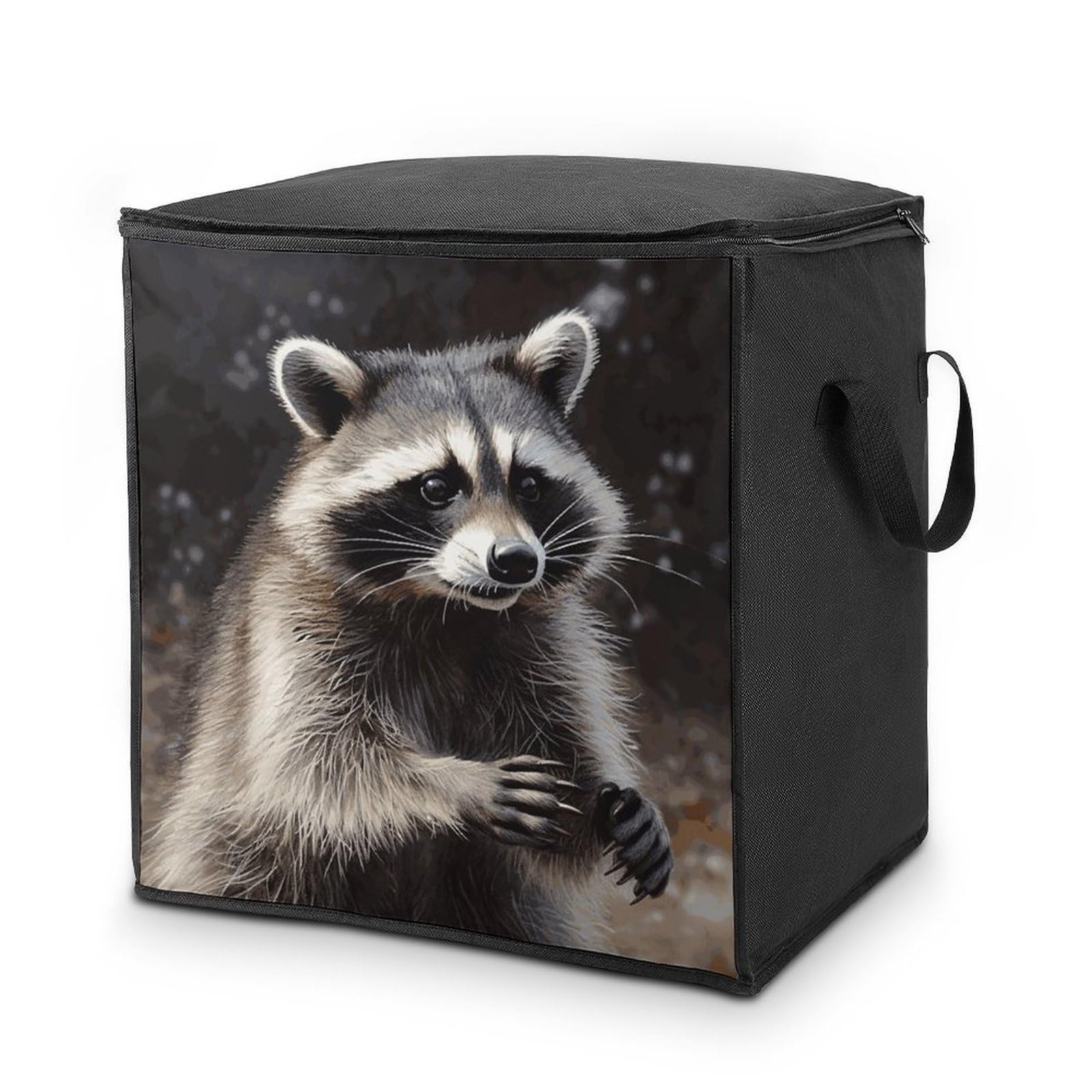 70L Raccoon Storage Bag With Zipper Closet Organizers with Handle for Home Storage Organizer for Blankets Quilts Clothes Comforter Bedding And Pillows