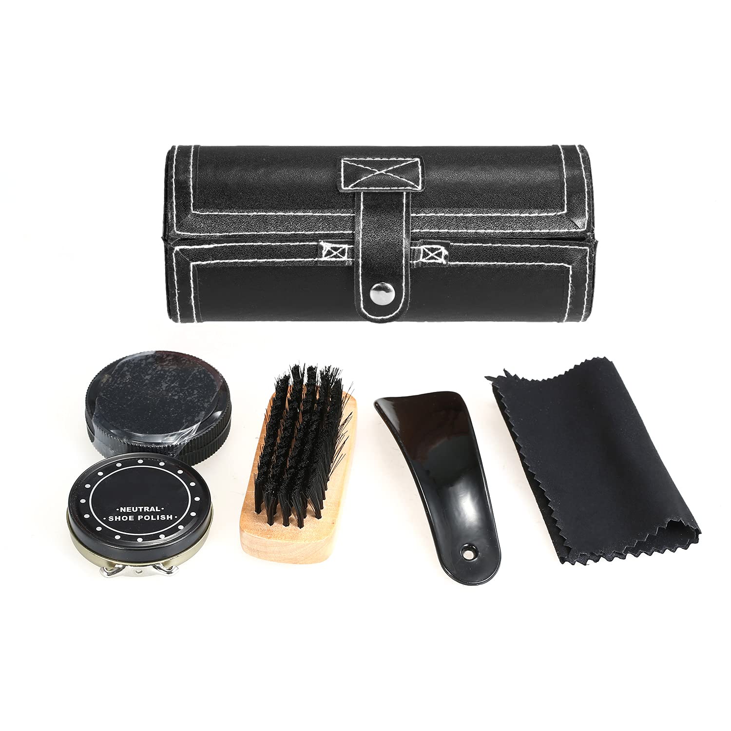 6PCS Shoe Polish Care Kit Leather Shoe Shine Set Shoe Brushes Compact
