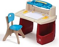 Step2 Deluxe Art Master Desk with Chair - Kids Arts & Crafts Activity Table, Toddler Desk 3+ Years, Durable Storage & Light