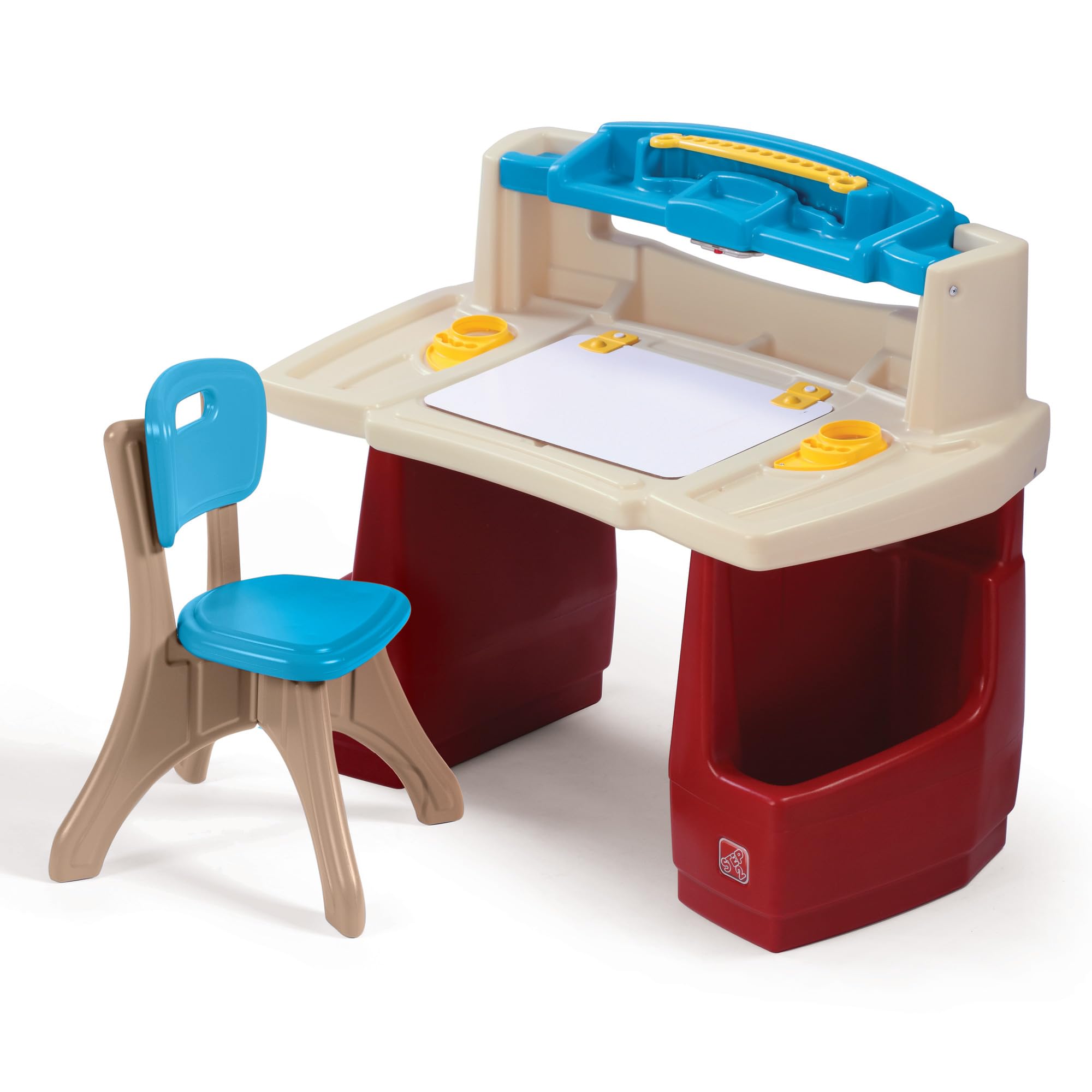 Step2Deluxe Art Master Desk, Kids Activity Table & Chair, Arts & Crafts Desk, Made of Durable Plastic, For Toddlers 3+ Years Old