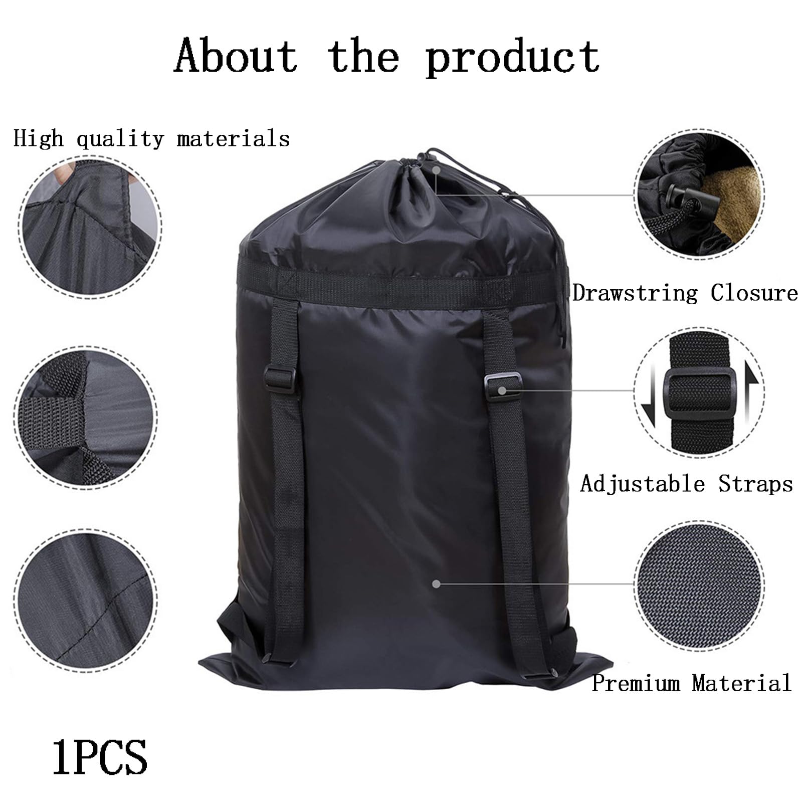 CocCCoon Stroller Bag Black Travel Bag for Airplane Students College Pushchair Heavy Duty Laundry Drawstring Storage Bag - Image 3