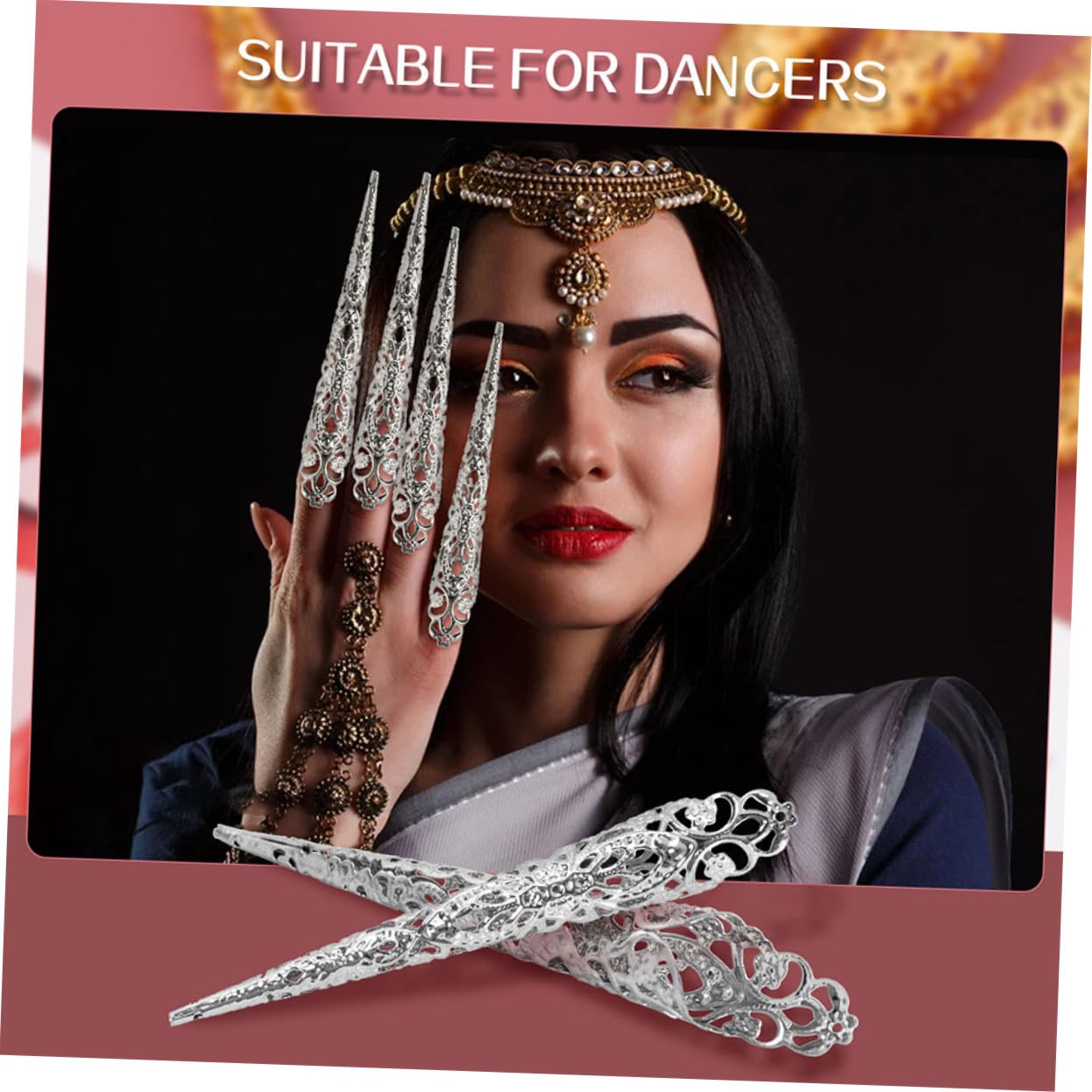 VALICLUD 70 Pièces Faux Ongles et Durables pour Halloween Accessoires Cosplay Doigts Griffe Décoration Festive