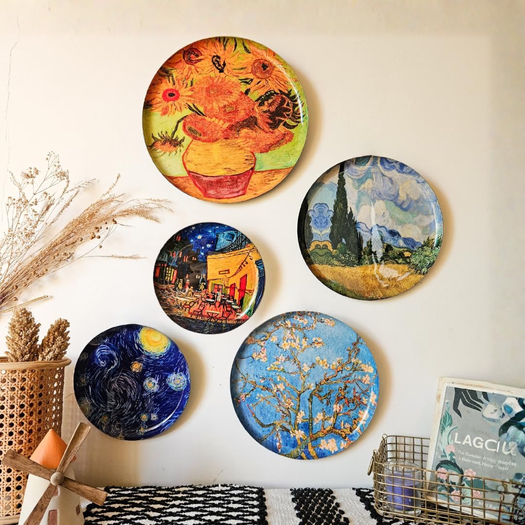 RITUALISTIC Van Gogh Wall Plates- Set of 5 |Home Decor | Painting | Divine | Intricate Designs |Valentine's day gifts