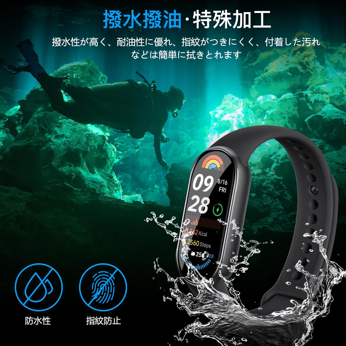 Amazon | 【3枚セット】対応 Xiaomi Smart Band 9 フィルム Xiaomi 