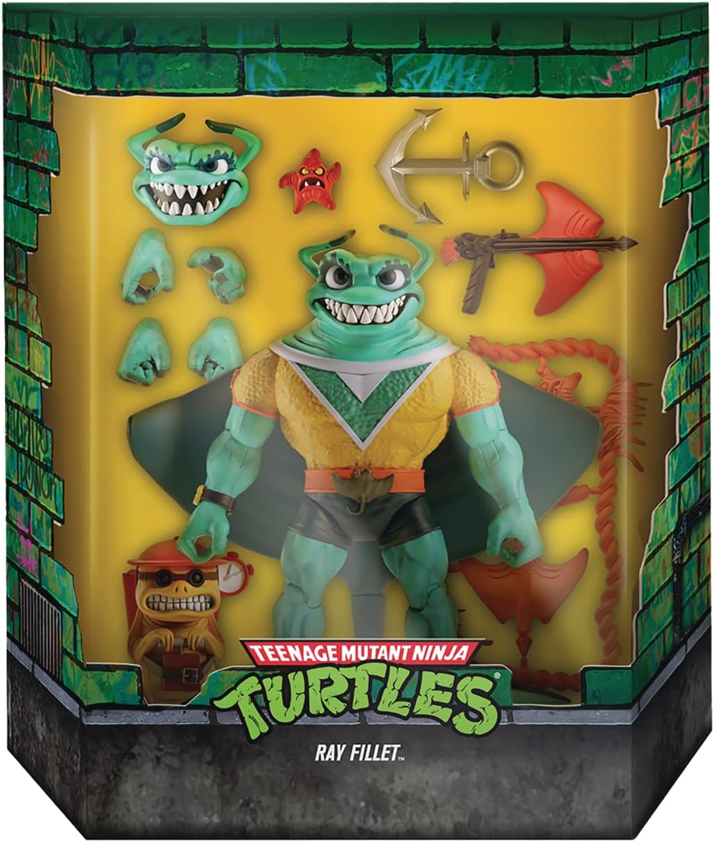 SUPER7 Les Tortues ninja figurine Ultimates Ray Fillet 18 cm