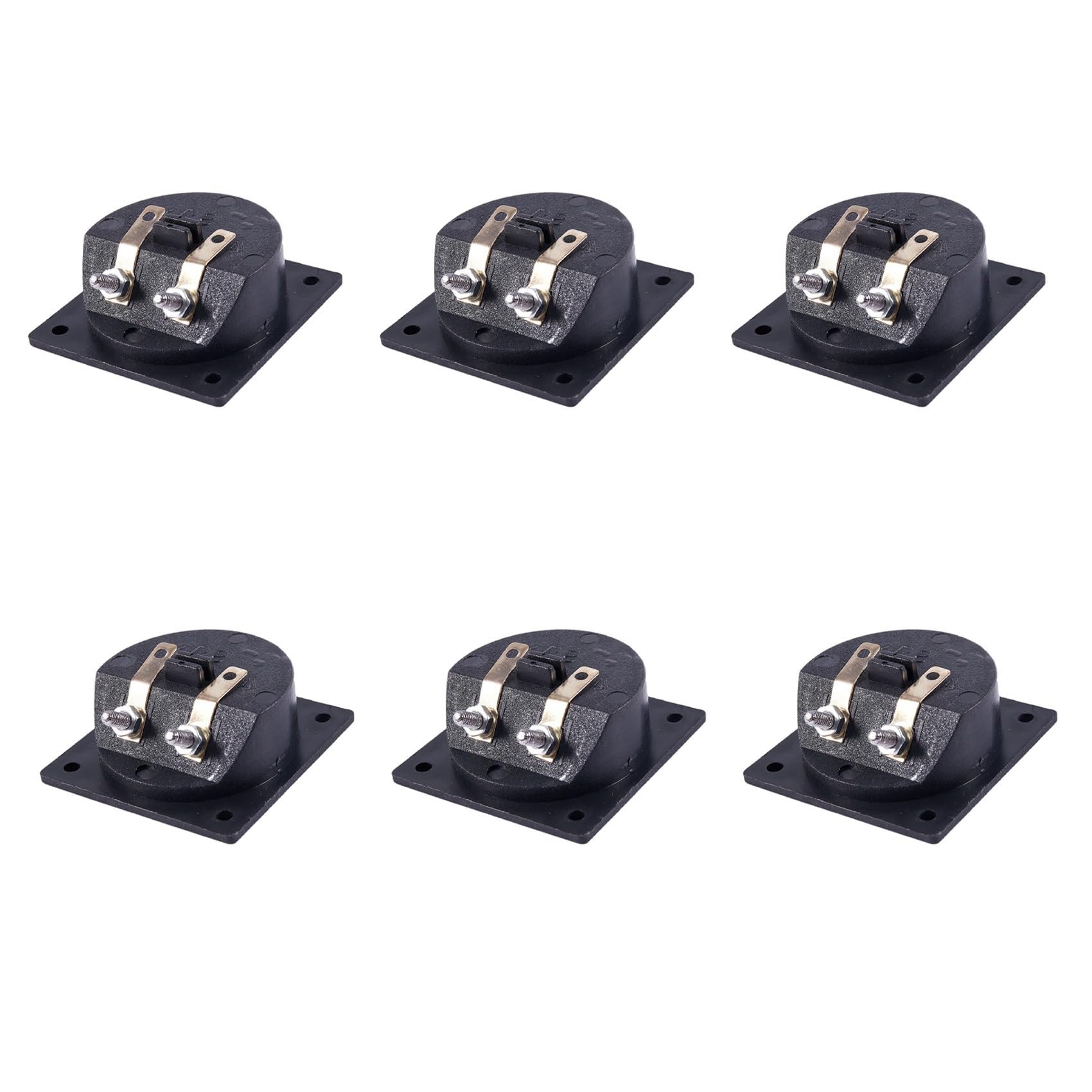 Jnchdghwa Black 6X Square Shape Double Binding Post Type Speaker Box Terminal Cup