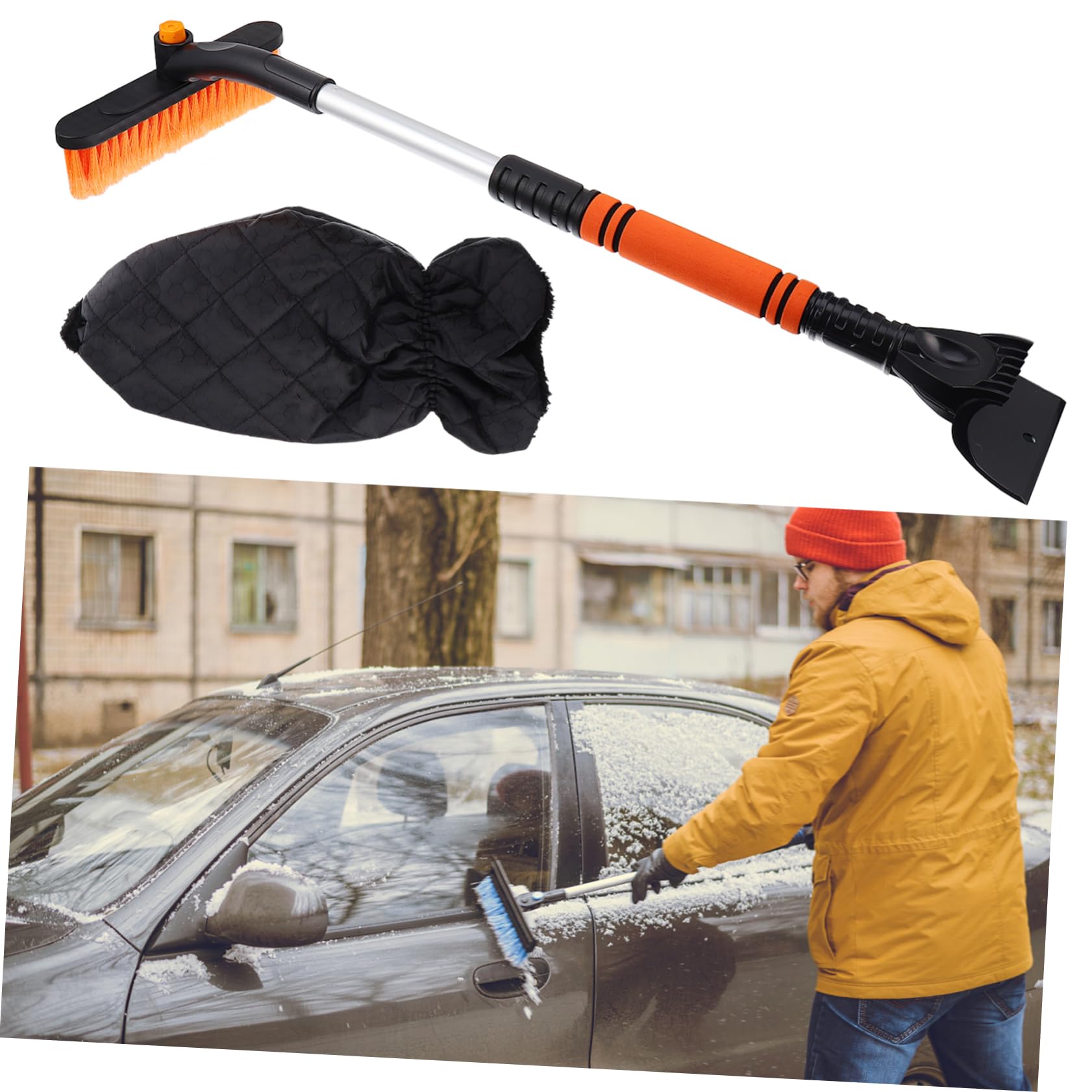 Kisangel 2 Pezzi per Neve Auto con Spazzola e Rimozione Ghiaccio e Strumento per Inverno Facile da Riporre e Resistente