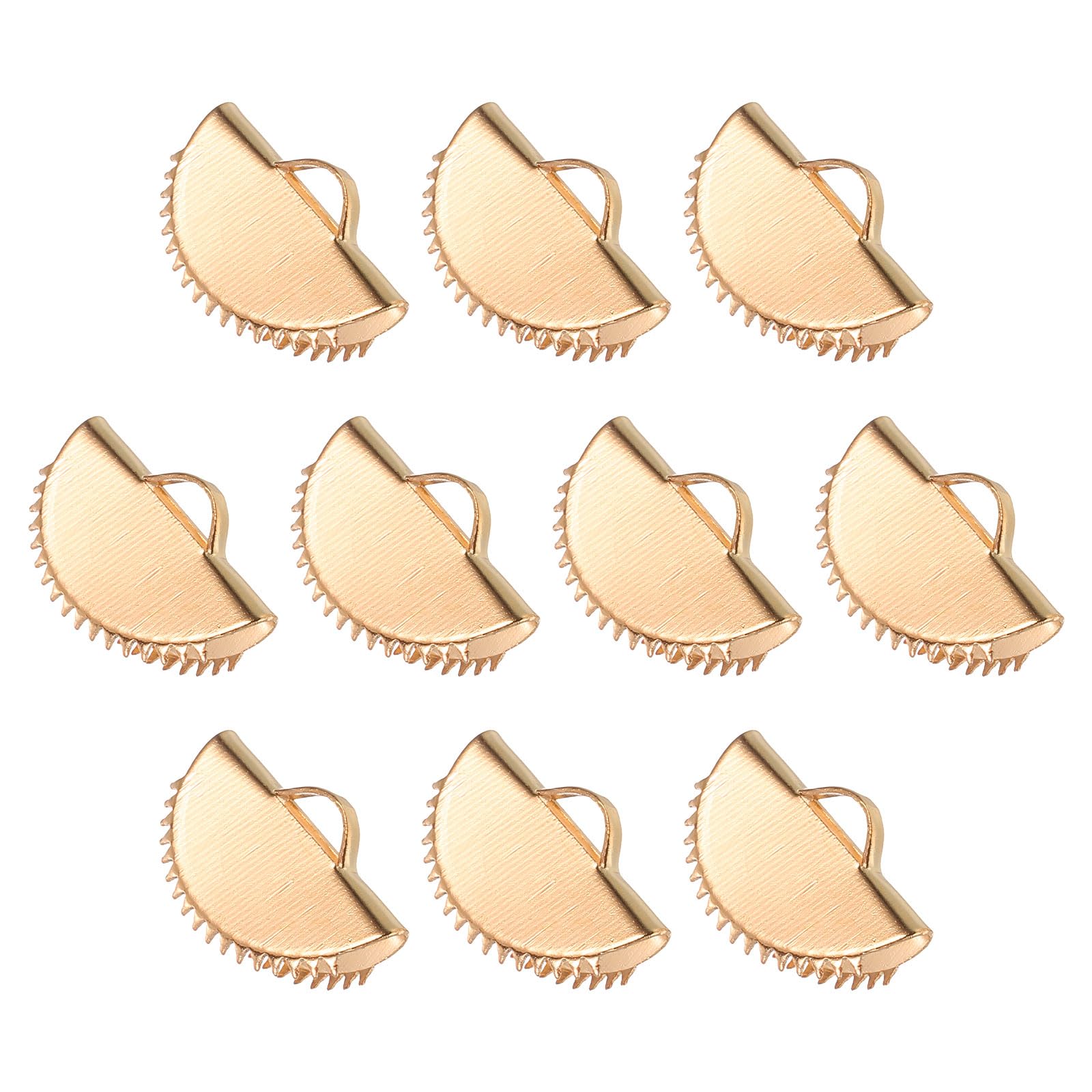 Abrazaderas de crimpado de cinta uxcell de 15 mm en tono dorado para manualidades de bisutería