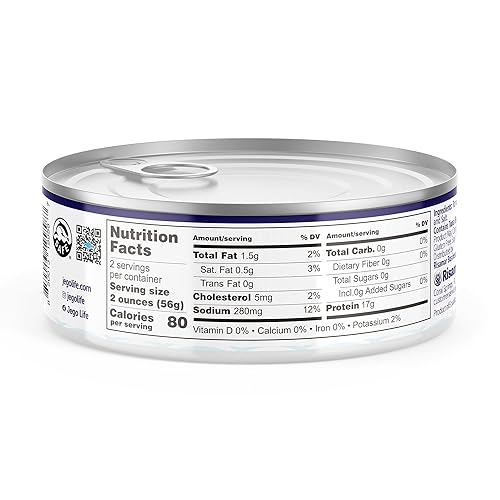 Miniatura 3 de Jego Atún sólido en agua  Atún natural salvaje  Keto  Bajo en carbohidratos  Sin gluten  Sin soja  Enlatado  Listo para comer  Paquete de 3  Lata de