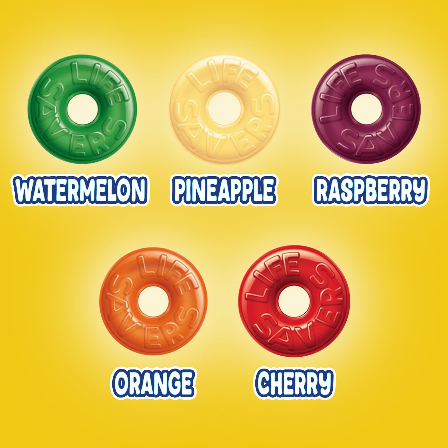 Fruit Variety Hard Candy Bulk Pack 2 lb + 2 oz - Individually Wrapped Five Flavor Ring-Shaped Hard Candy for Parties, Events & Office Treats