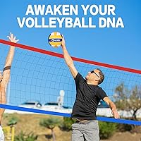 Vista 3 de GOOX Juego de 4 redes cuadradas de voleibol, red de voleibol para 4 personas para patio trasero, playa, césped, red de voleibol cuadrada portátil