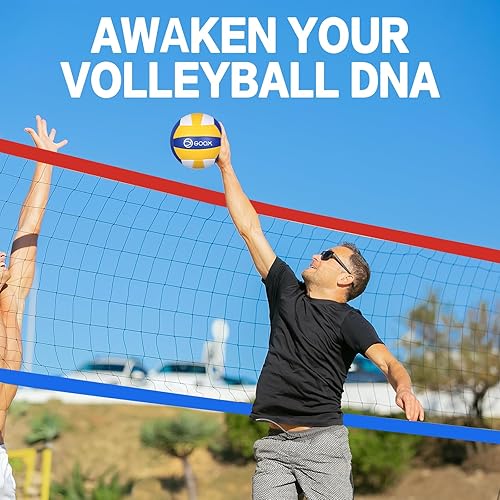 Miniatura 3 de GOOX Juego de 4 redes cuadradas de voleibol, red de voleibol para 4 personas para patio trasero, playa, césped, red de voleibol cuadrada portátil de