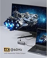 Vista 6 de ABLEWE USB C Hub Ethernet, Hub USB C multipuerto a HDMI, Adaptador USBC 8 en 1 de 4K@60Hz, 1000Mbps, PD de 100W, 3 puertos USB 3.0, estación