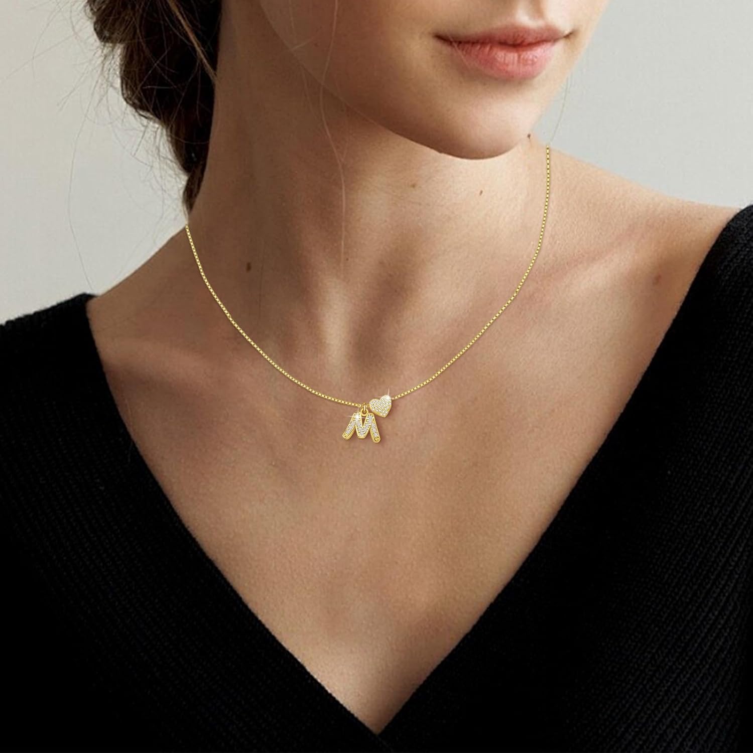 Initial Heart Necklace for Women Teen Girls - 14K Gold Plated, Letter A-Z Pendant Necklaces for Mom Girlfriend Wife Daughter Niece, Personalized Jewelry Gifts for Birthday Valentine Graduation - Image 7