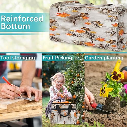 Miniatura 7 de Fall Maple Leaves Trees Garden Tool Tote Bag for Women Men Gardening Tool Storage Bags with 10 Pockets Standable Garden Home Tool Kits Organizer for