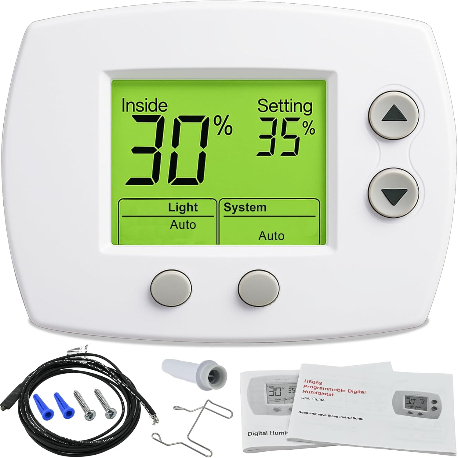 H6062A1000 Digital Humidistat/Dehumidistat Compatible with Honeywell H6062A1000 HumidiPro, OEM Upgrade H6062A1000/U Digital Humidistat, Smart LCD Display Humidity Control for Home and Indoor. -2 Year