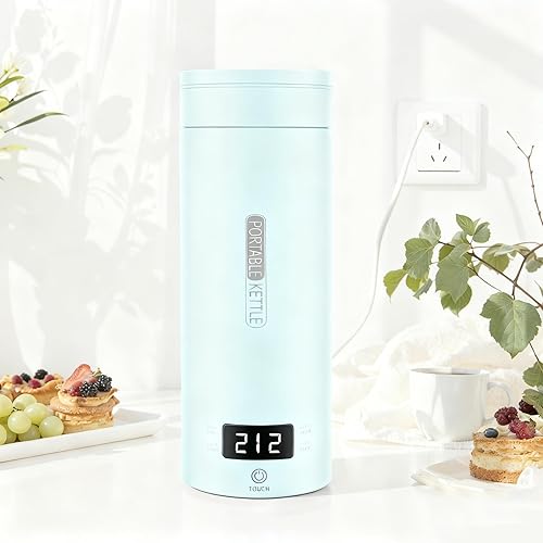 Miniatura 9 de Hervidor eléctrico de viaje de 0.5 litros, forro de acero inoxidable 316, pantalla de ajuste inteligente de temperatura Fahrenheit, taza térmica