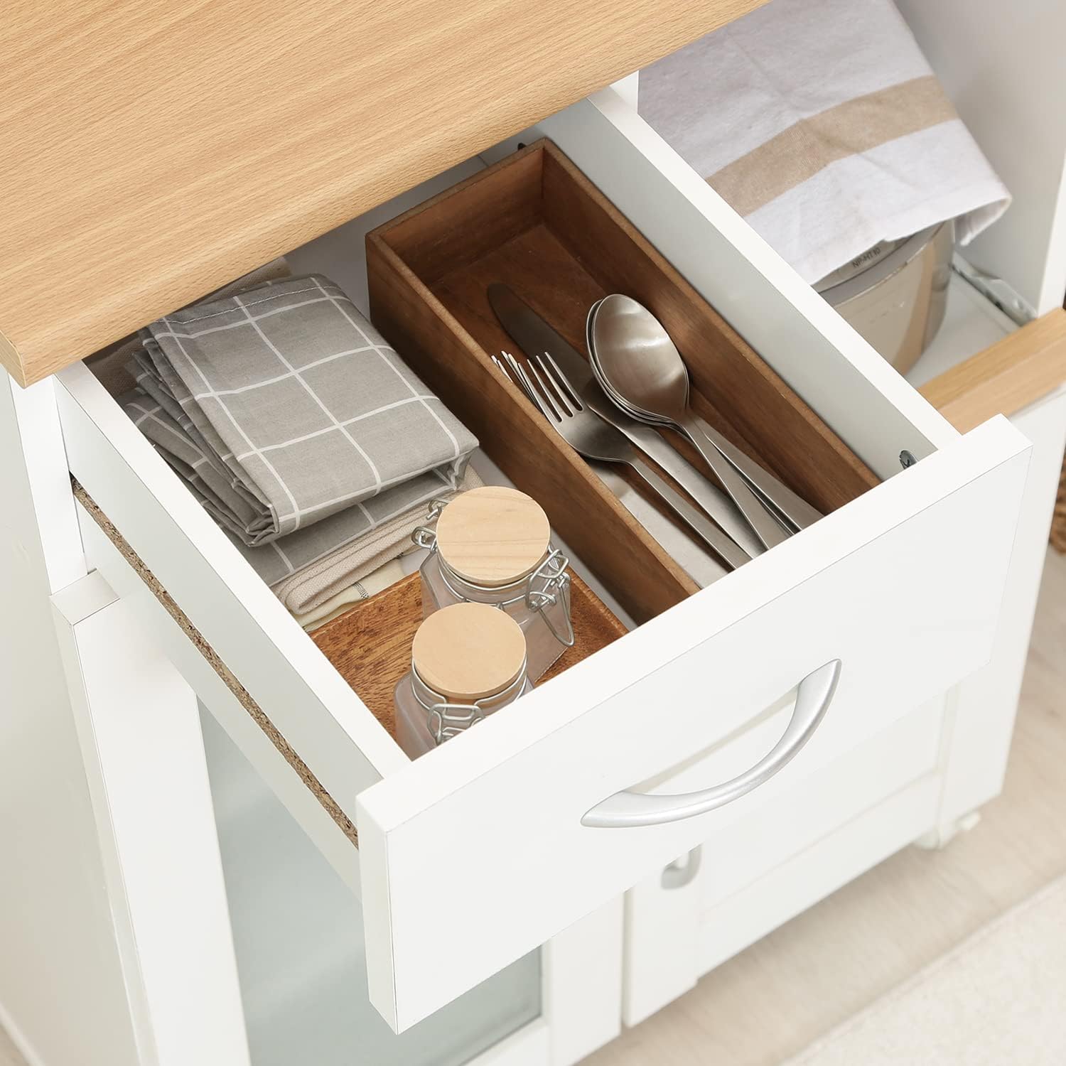 キッチン収納食器棚幅60×奥行39.5×高さ89cm ホワイト キッチン収納