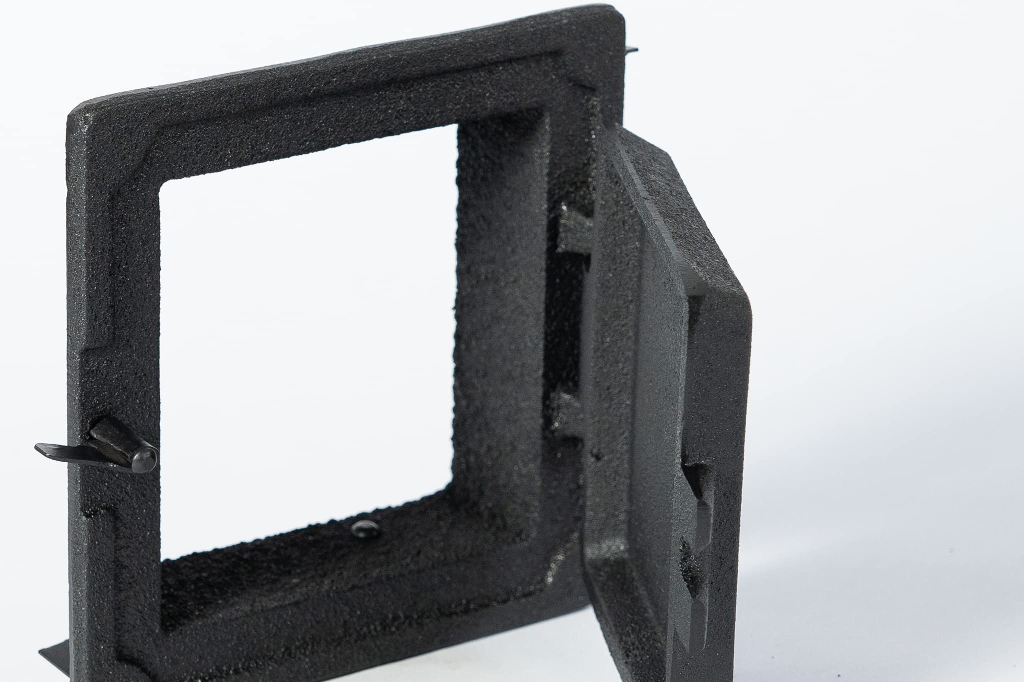 SEZAM Revisionstür für Öfen aus Gusseisen 14,6 x 4,5 x 14,6 cm, Kamintür - Klappe - Räumungstür, für Backöfen, Feueröfen & Kamine - schwarz bemalt