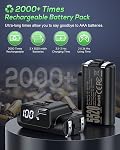 YUANHOT [LED Display] Pack batterie rechargeable pour Xbox Series X/S/One/Elite, paquet de 2 5520mWh Charge rapide pour le pack de batterie de contrôleur Xbox, le jeu à distance et le kit de charge pour xbox Series Accessoires X/S
