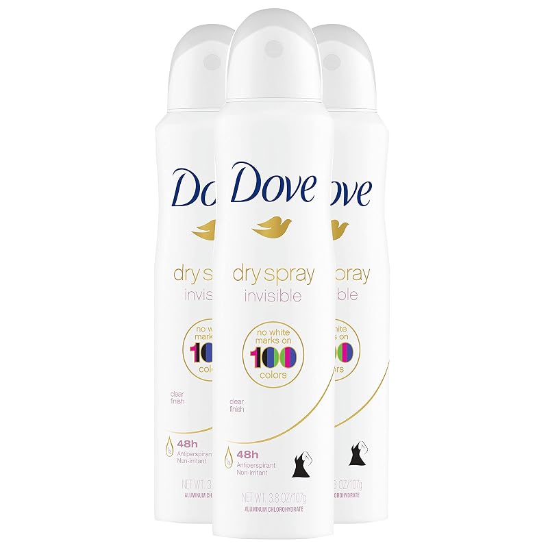 Desodorante antitranspirante aerosol Dove Clear Finish, 3,8 oz, Pacote com 3