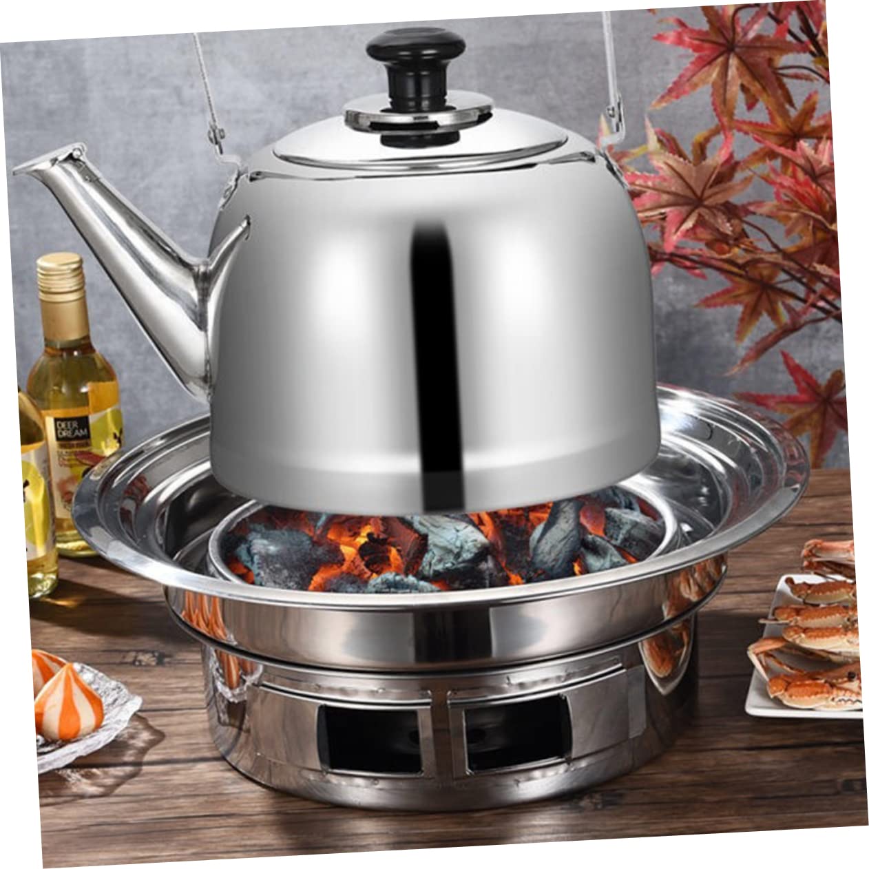 Toyvian Plancha Para Barbacoa Coreana Estufa Portátil Parrilla Para Asar Estufa Para Barbacoa Suministros Para Fabricada Acero Inoxidable Resistente y Duradera Para Parrilladas Calentar y