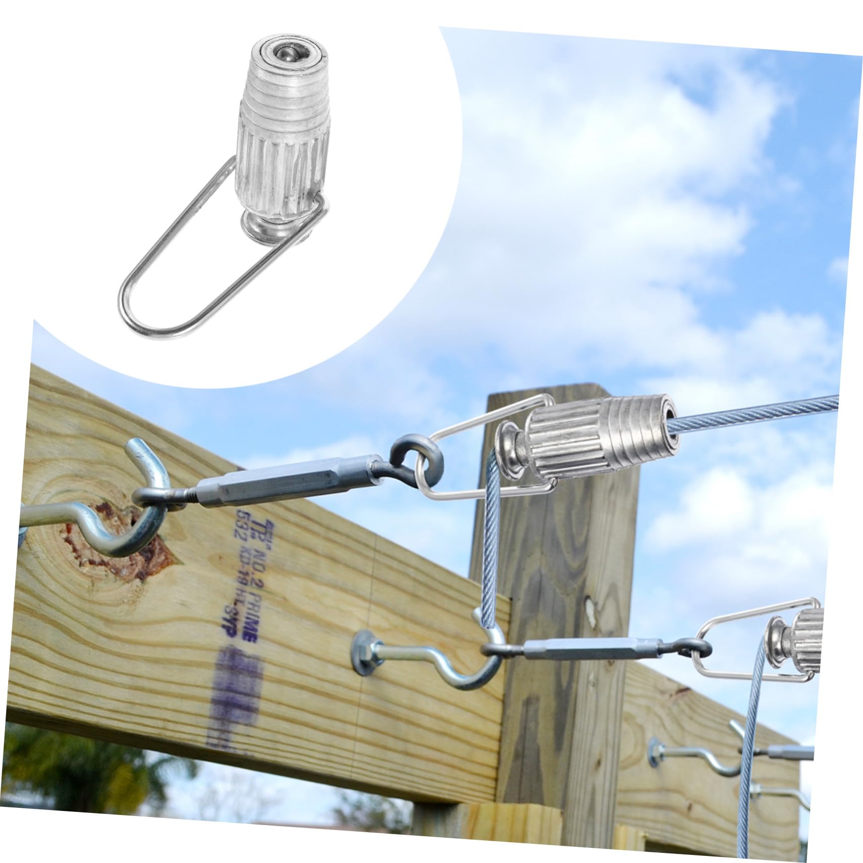 Wäscheleinenspanner Spannschloss 4 Stück aus Aluminium mit Feder und Kugellager Leichter Metall für Haushalt und Feste