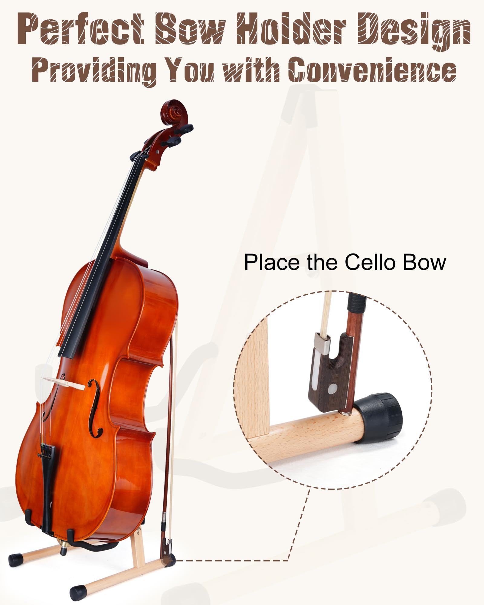 Support Pour Violoncelle En Bois En Forme De A Avec Mousse - Stable Et Portable Pour Violoncelle Et Guitare