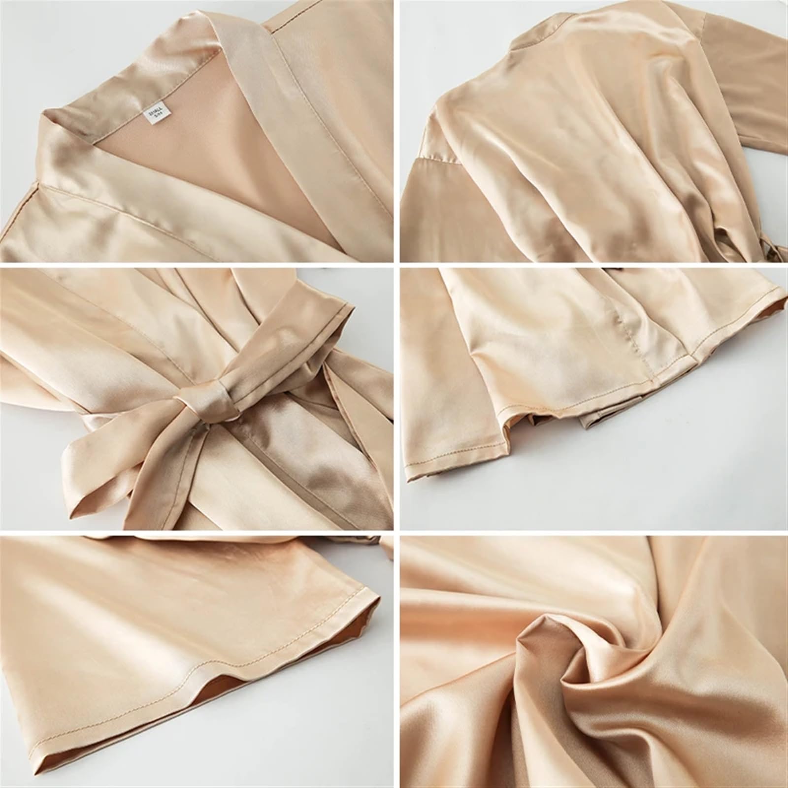Peignoir Satin Femme Robes de demoiselle d'honneur Robe de mariée courte Robe en Satin femmes Robe de mariée peignoir vêtements de nuit Robe de chambre grande taille ceinture(Mint,Customize your text)