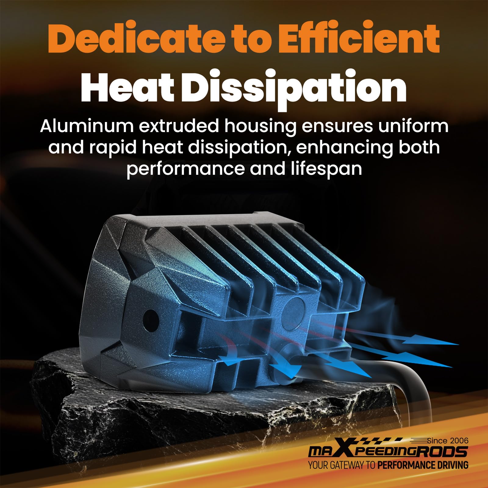 maXpeedingrods 3,3 cala 20 W LED Off-road Pod, listwa świetlna 2000 lm, białe światło, IP67 lampy z wiązką przewodów, do samochodów ciężarowych, Jeepów, Pickupów, ATV, UTV, motocykli i traktorów, 2