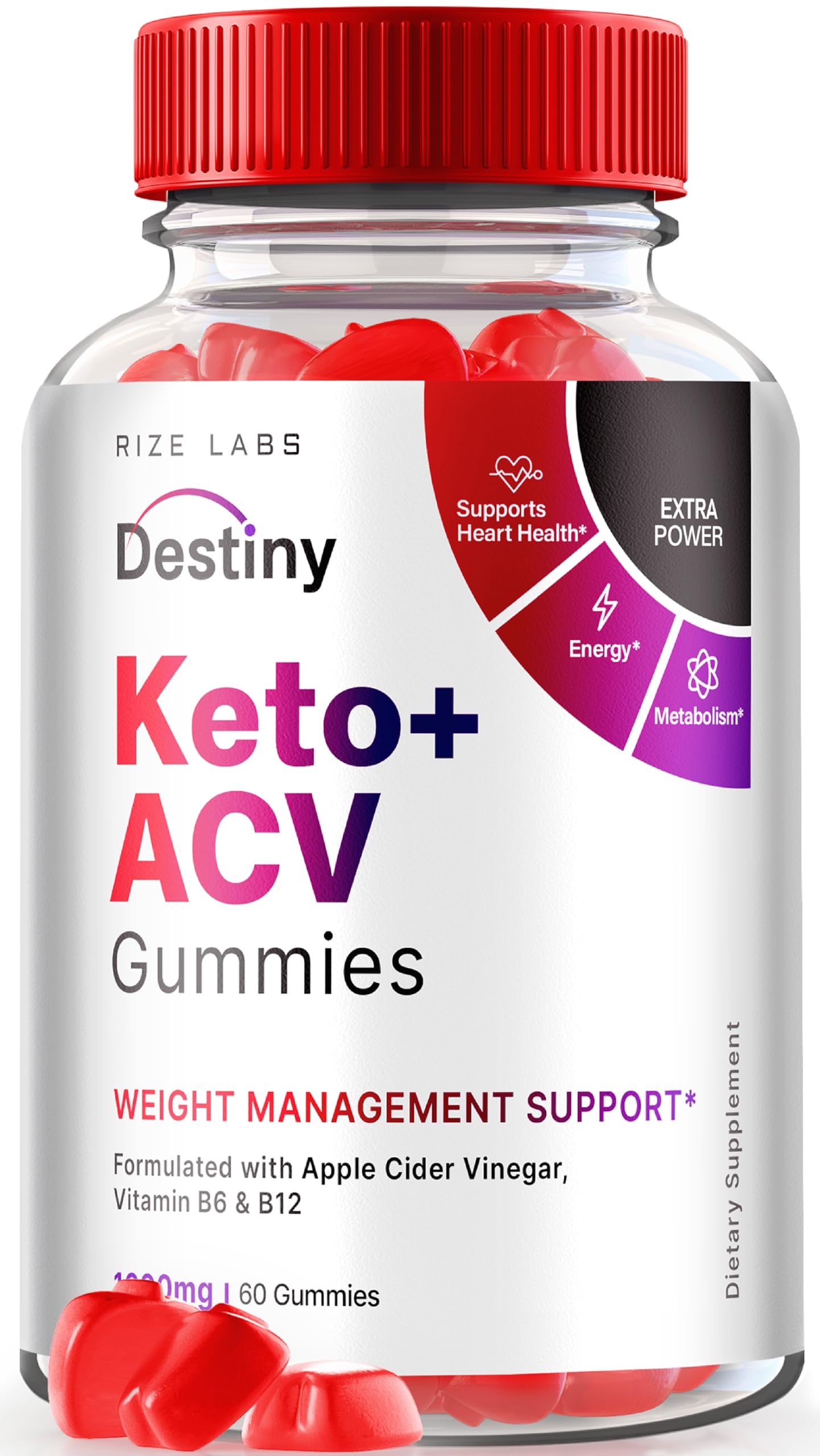 Destiny Keto+ ACV Gummies, Advanced Weight Loss Gummies (60 Gummies)