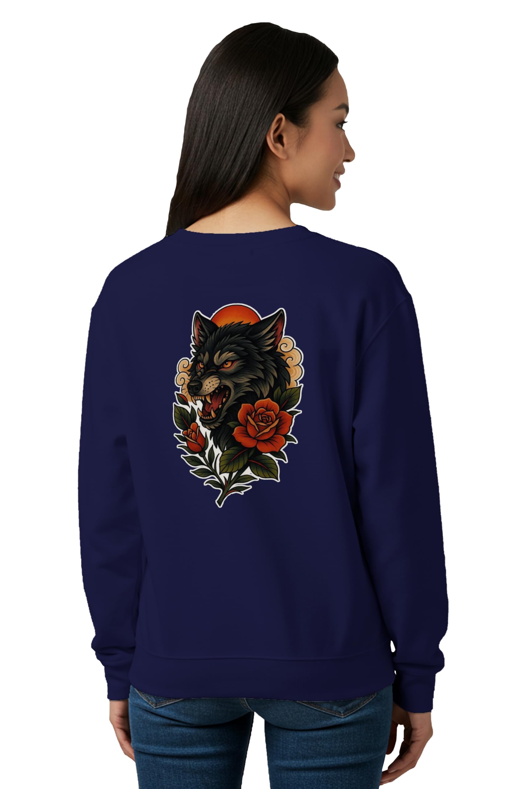 Womens Sweatshirt Fox & Rose Graphic Printed Full Sleeve Stylish Round Neck Pullover Cotton Blend Winter Gen Z Sweatshirt-image-40