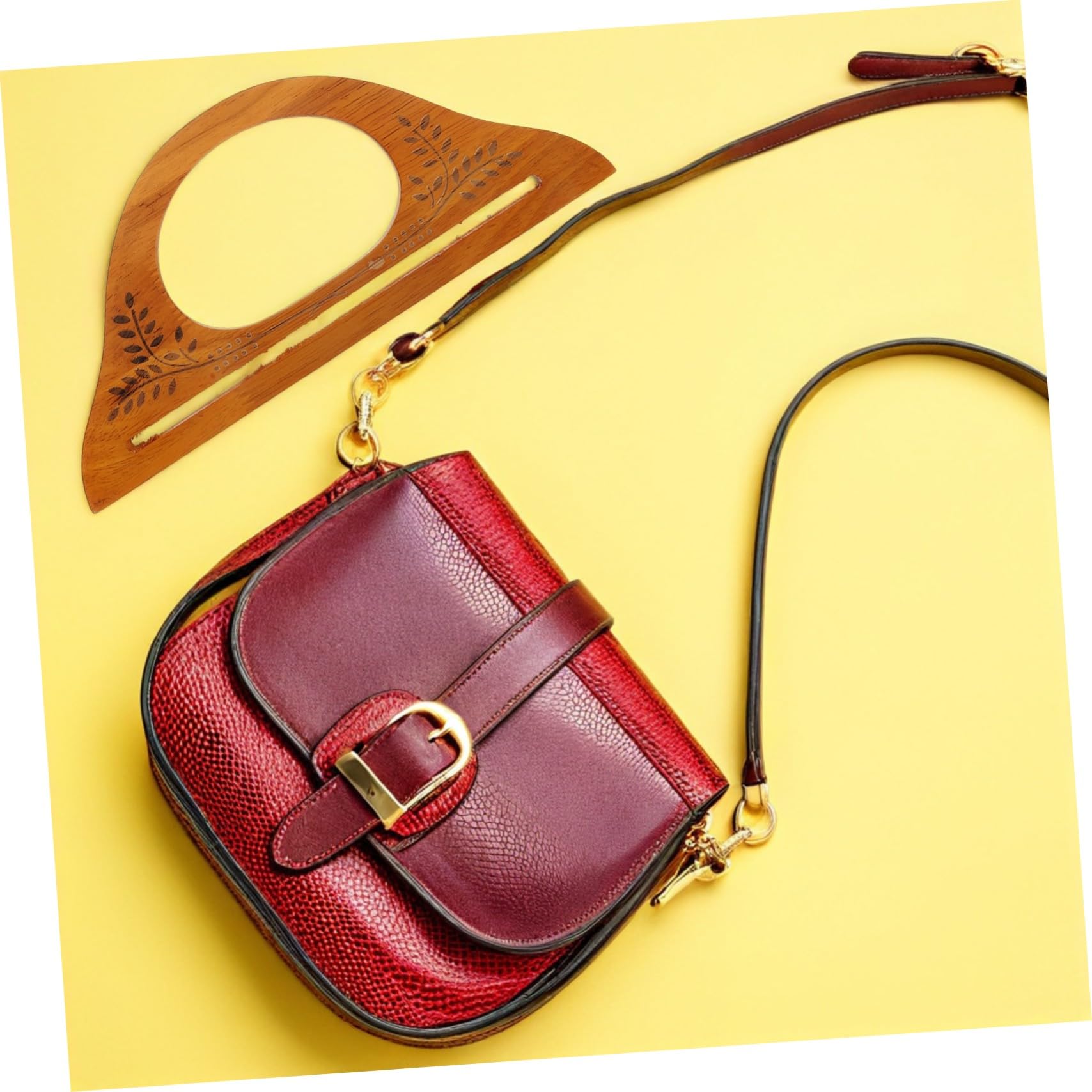 4 Piezas Asas de Madera Forma de D para Bolsos Mango de Repuesto para Bolsos de Paja y Ganchillo Accesorio DIY Vintage de Marrón Marrón