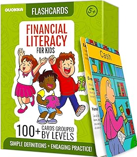 QUOKKA Financial Literacy Flash Cards for Teens – 110 Cards Teaching Kis...