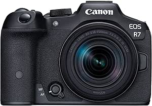 Canon EOS R7 RF-S18-150mm F3.5-6.3 IS STM Lens Kit, Mirrorless Vlogging Camera, 32.5 MP Image Quality, 4K 60p Video, DIGIC X Image Processor, Dual Pixel CMOS AF, Subject Detection, Content Creators