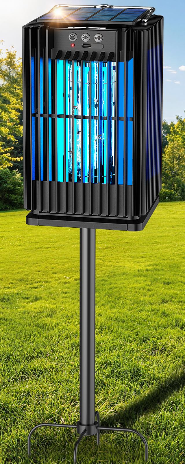 Photo 1 of Zwiran Solar Bug Zapper with Ground Bracket - Black